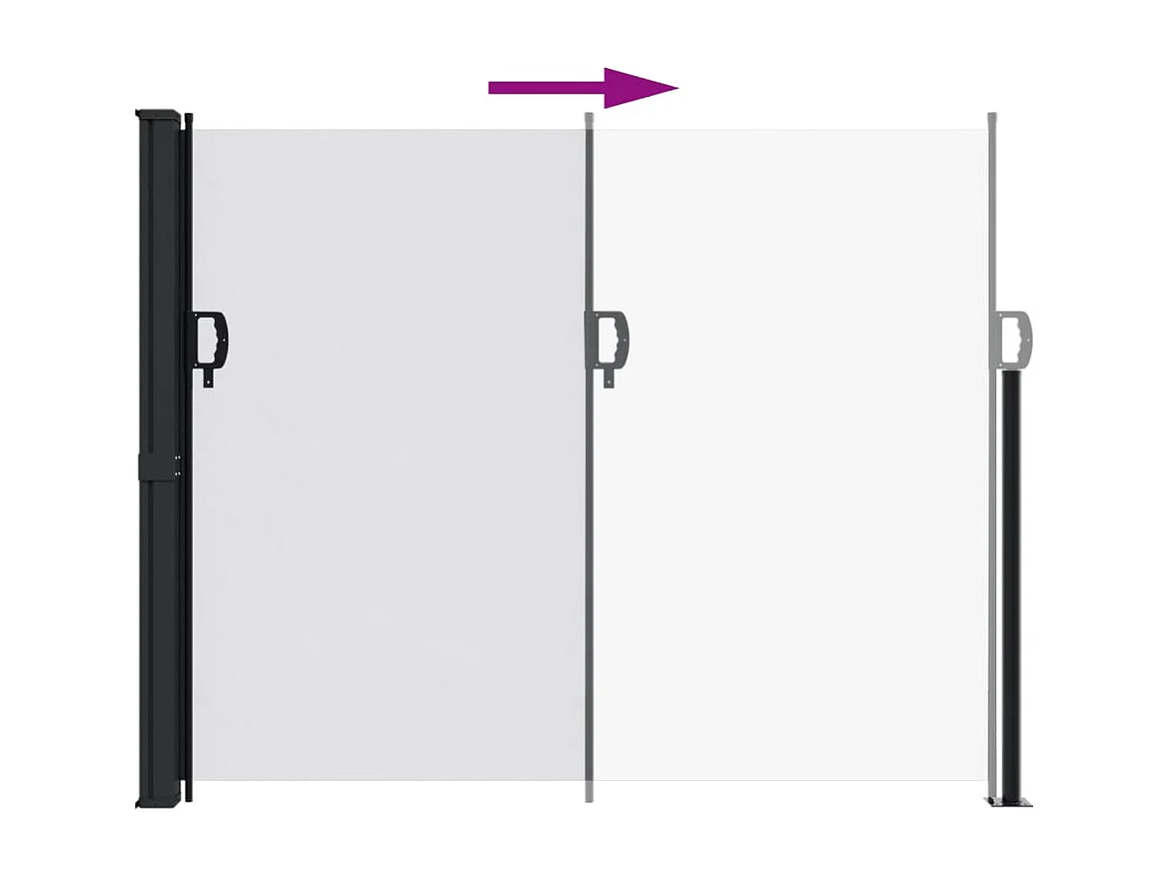 Auvent latéral rétractable blanc 160x500 cm FR71755