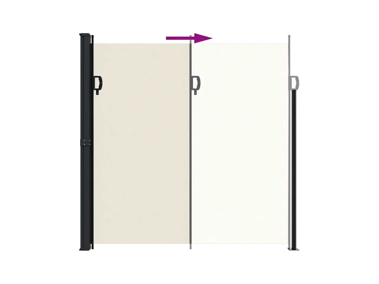 Auvent latéral rétractable crème 200x600 cm FR66765