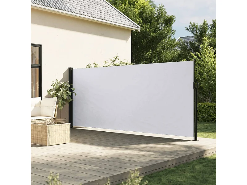 Windscherm uittrekbaar 160x600 cm wit BE130796