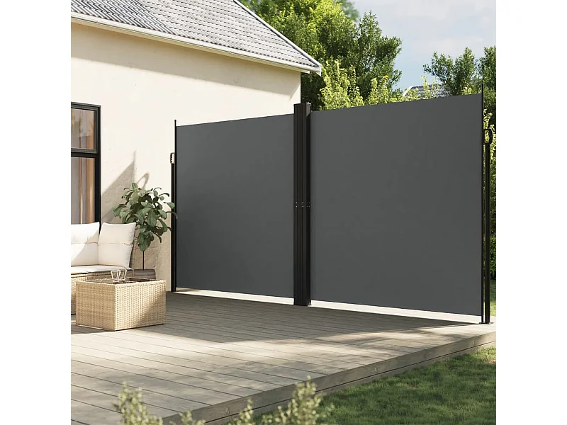 Auvent latéral rétractable anthracite 200x1000 cm FR48707