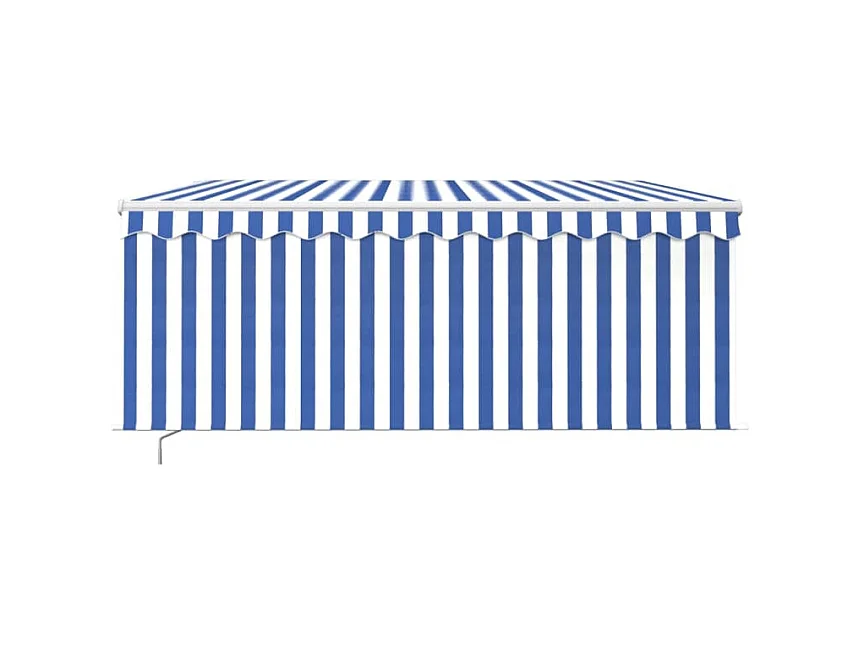 Auvent rétractable manuel avec store 3,5x2,5 m Bleu et blanc FR81593
