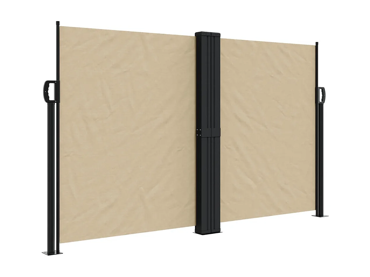 Auvent latéral rétractable beige 140x1200 cm FR31613