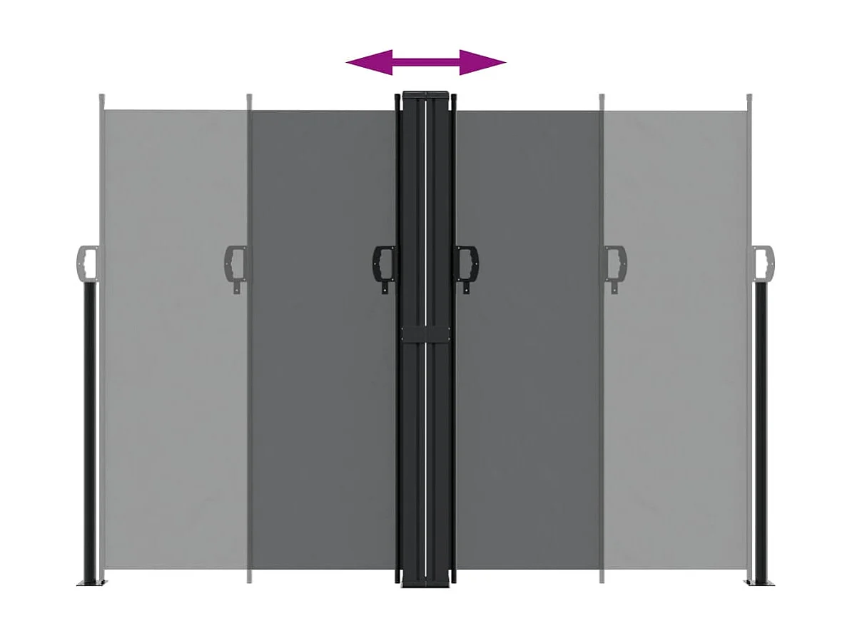 Auvent latéral rétractable noir 180x1200 cm FR47498