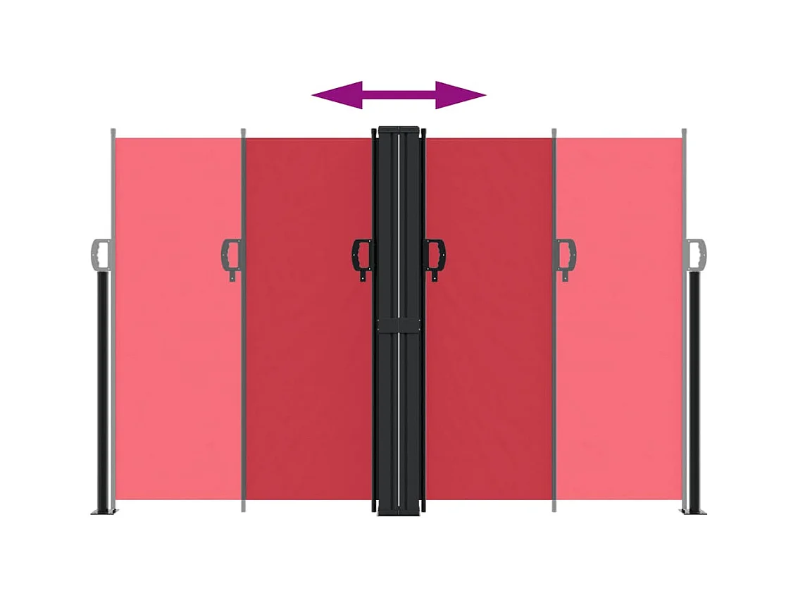 Auvent latéral rétractable rouge 160x600 cm FR59700