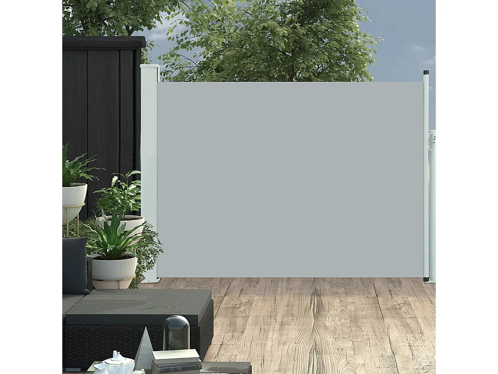 Auvent latéral rétractable de patio 100x500 cm Gris FR82323
