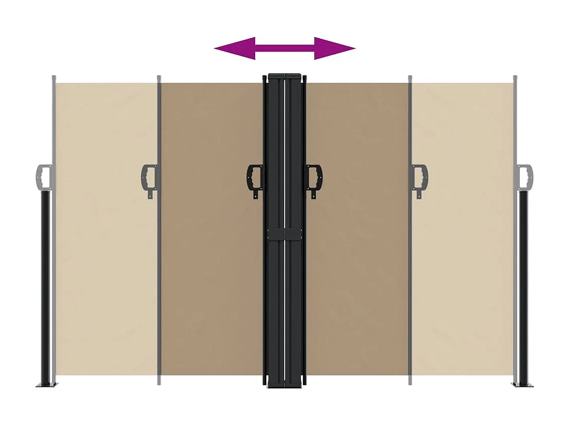 Toldo lateral retráctil gris taupe 160x1000 cm ES917429