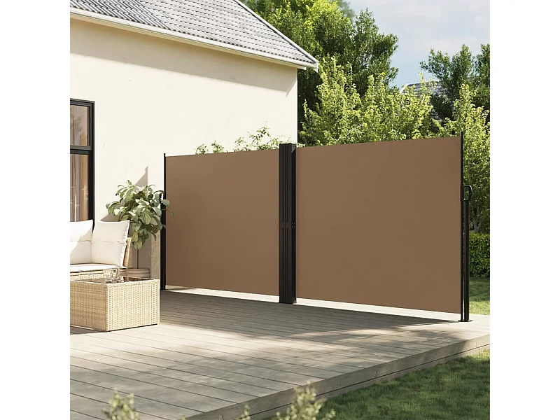 Toldo lateral retráctil gris taupe 160x600 cm ES768394