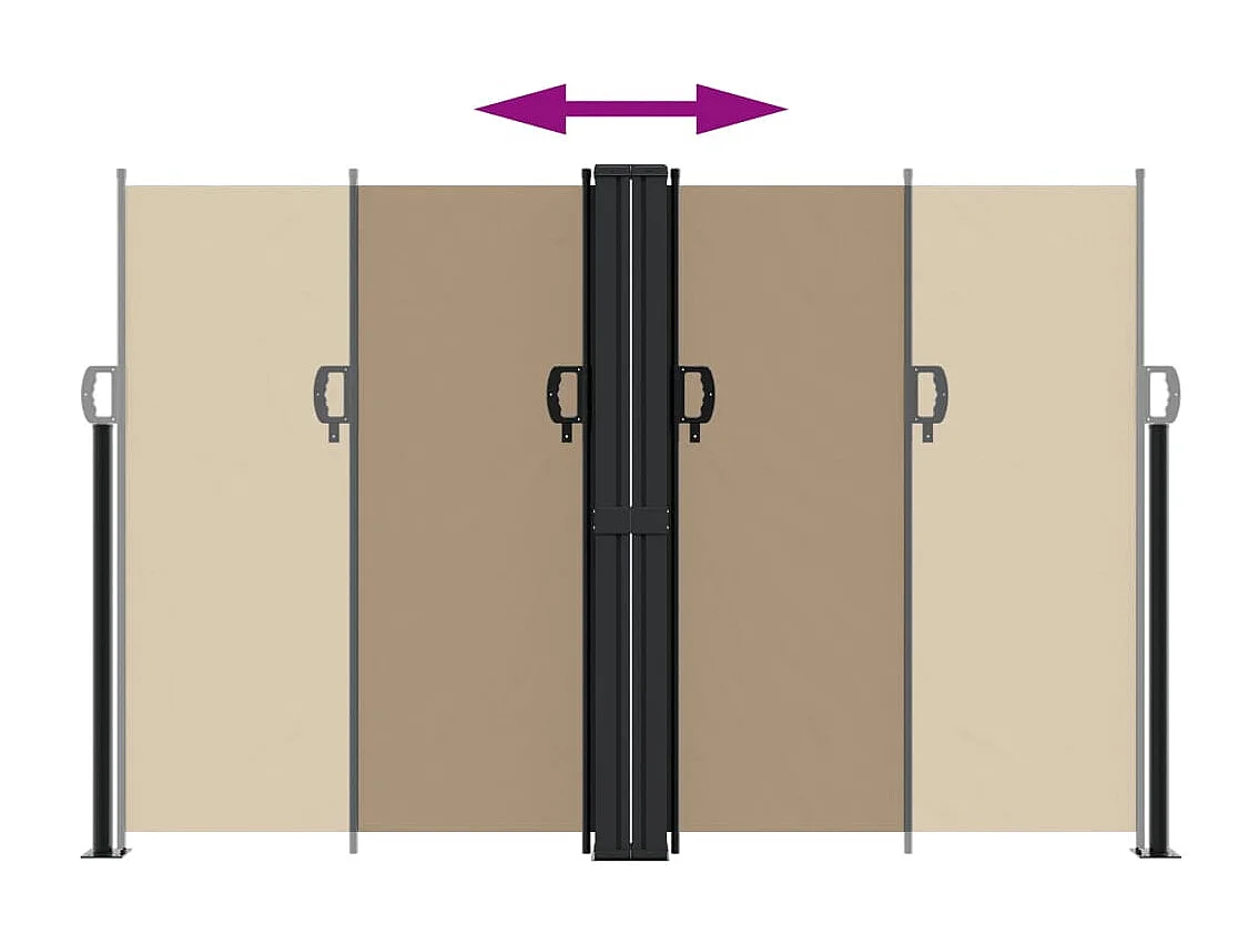 Toldo lateral retráctil gris taupe 160x600 cm ES768394