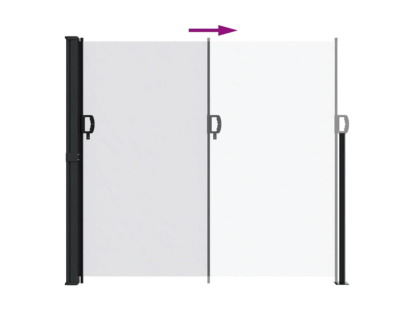 Auvent latéral rétractable blanc 180x600 cm FR84712