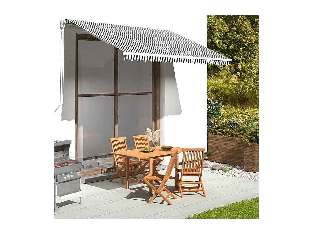 Tissu de remplacement pour auvent Anthracite et blanc 3,5x2,5 m FR89925