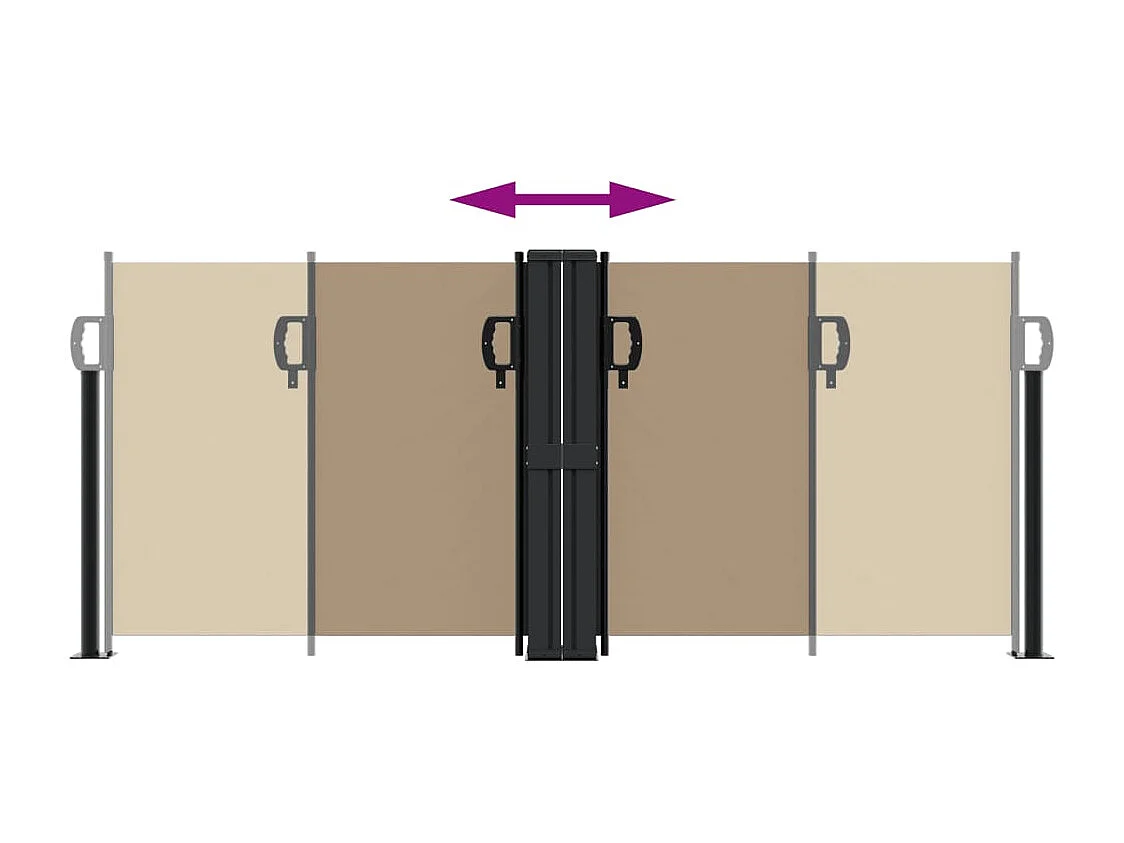 Toldo lateral retráctil gris taupe 100x1000 cm ES997802