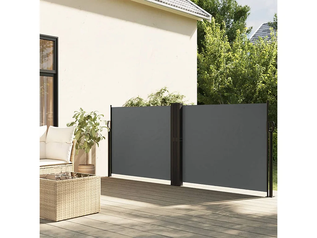 Auvent latéral rétractable anthracite 140x1200 cm FR11123