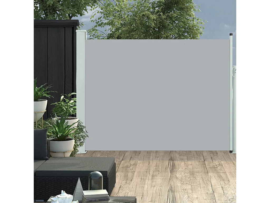 Auvent latéral rétractable de patio 140x500 cm Gris FR36726