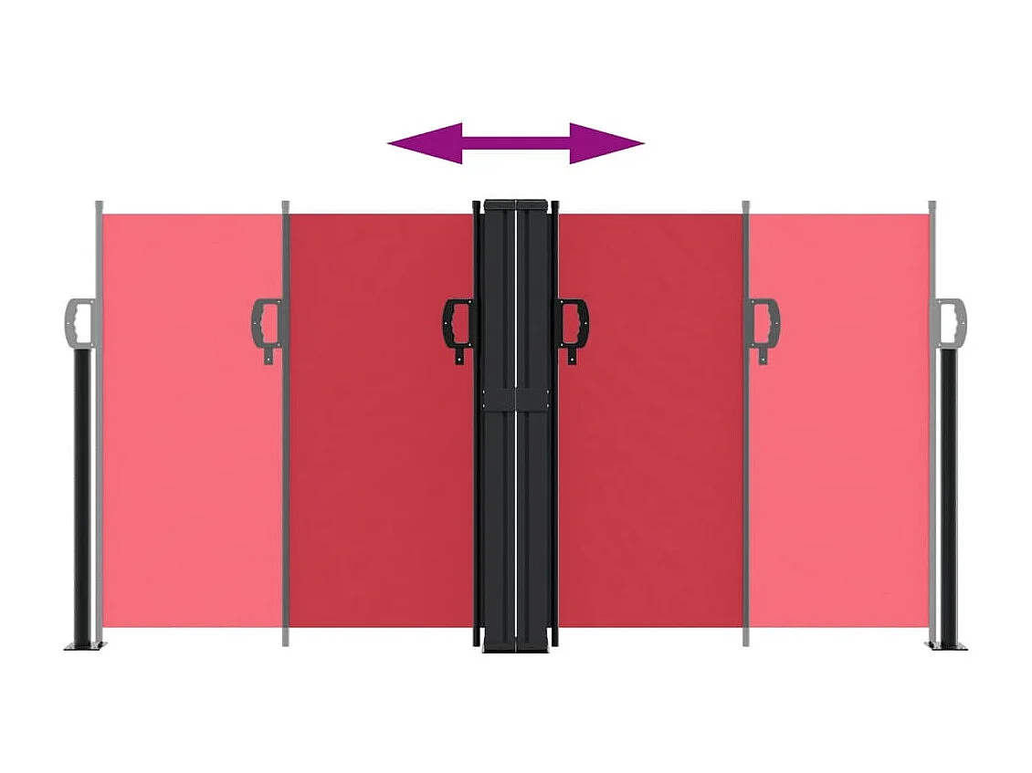 Auvent latéral rétractable rouge 120x600 cm FR53568
