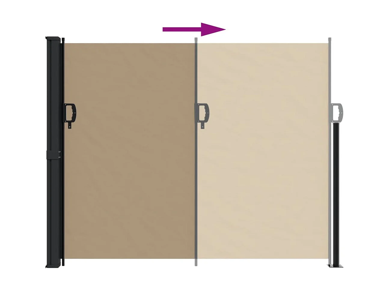 Toldo lateral retráctil gris taupe 160x600 cm ES775666