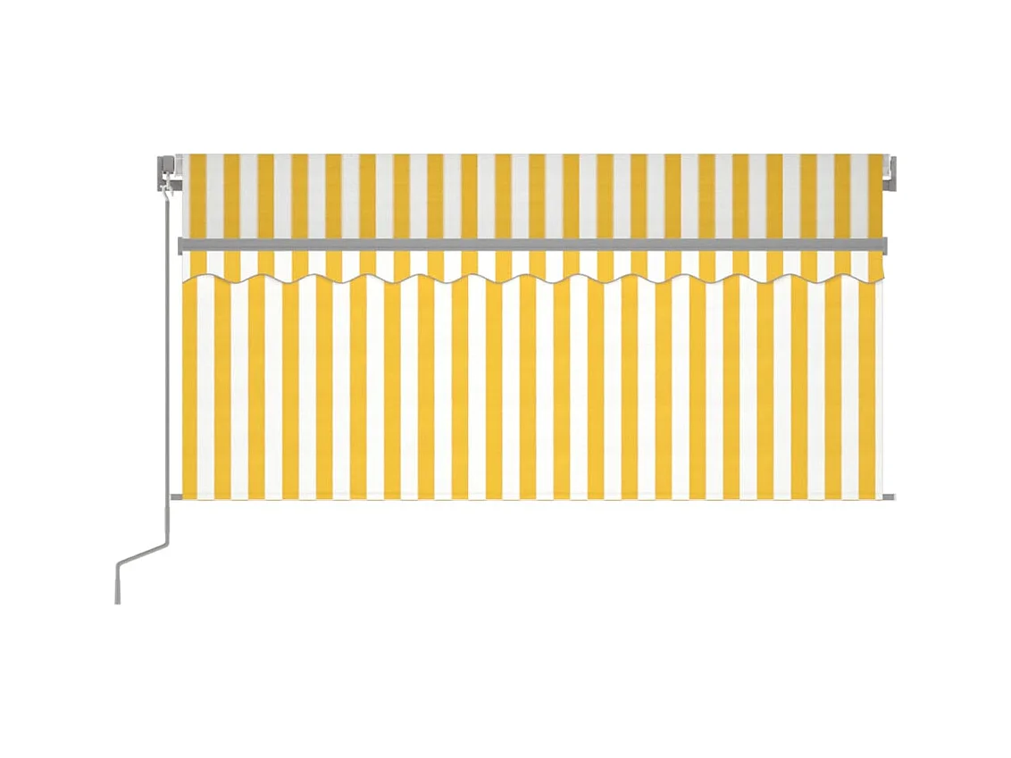 Auvent rétractable manuel store LED 3,5x2,5 m Jaune et blanc FR31546