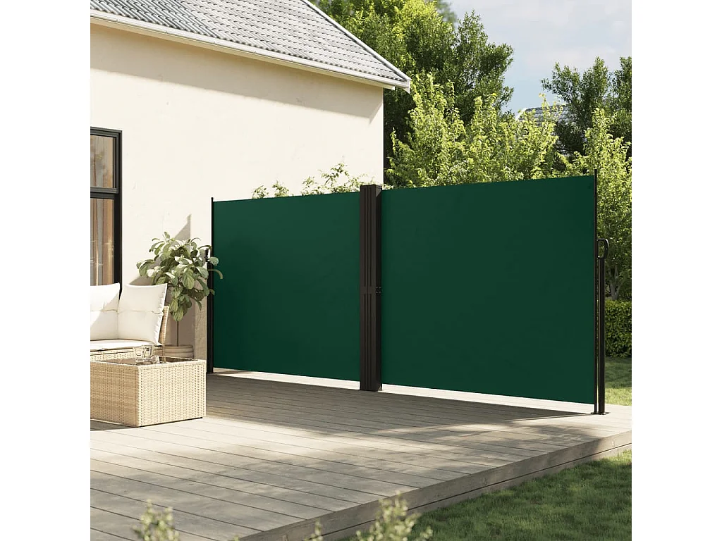 Toldo lateral retráctil verde oscuro 180x600 cm ES752456