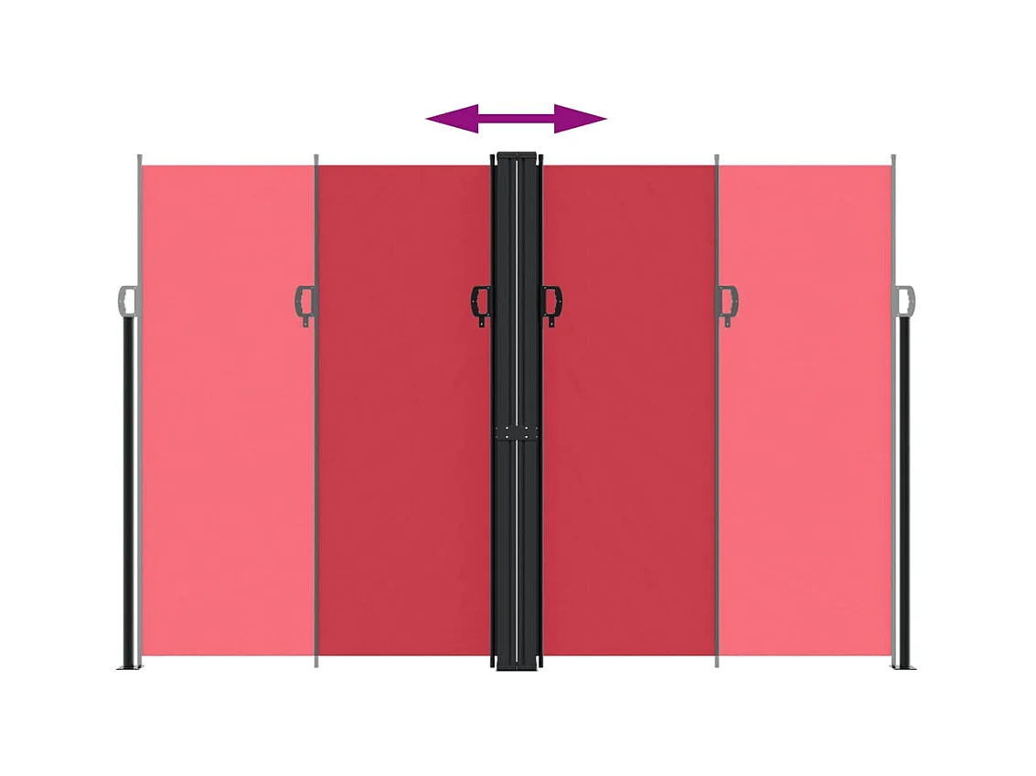 Auvent latéral rétractable rouge 220x1000 cm FR87739