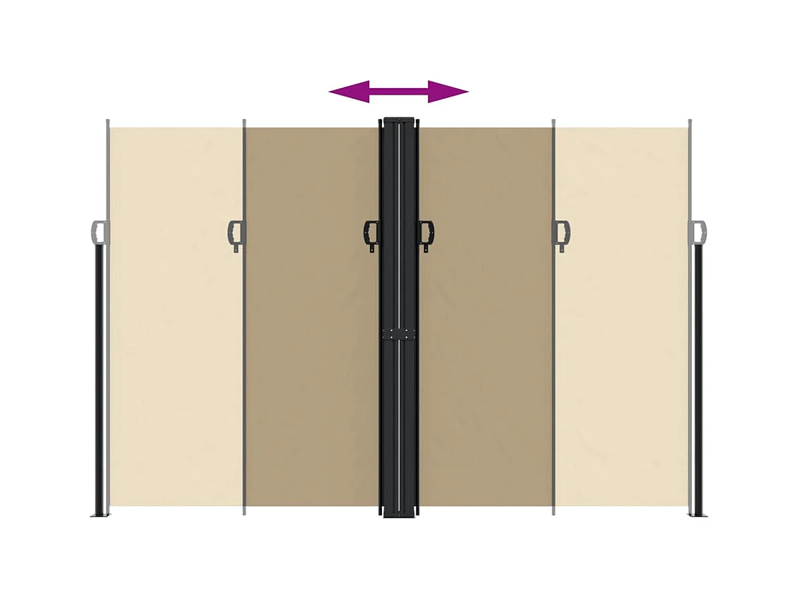 Auvent latéral rétractable beige 220x1200 cm FR45398