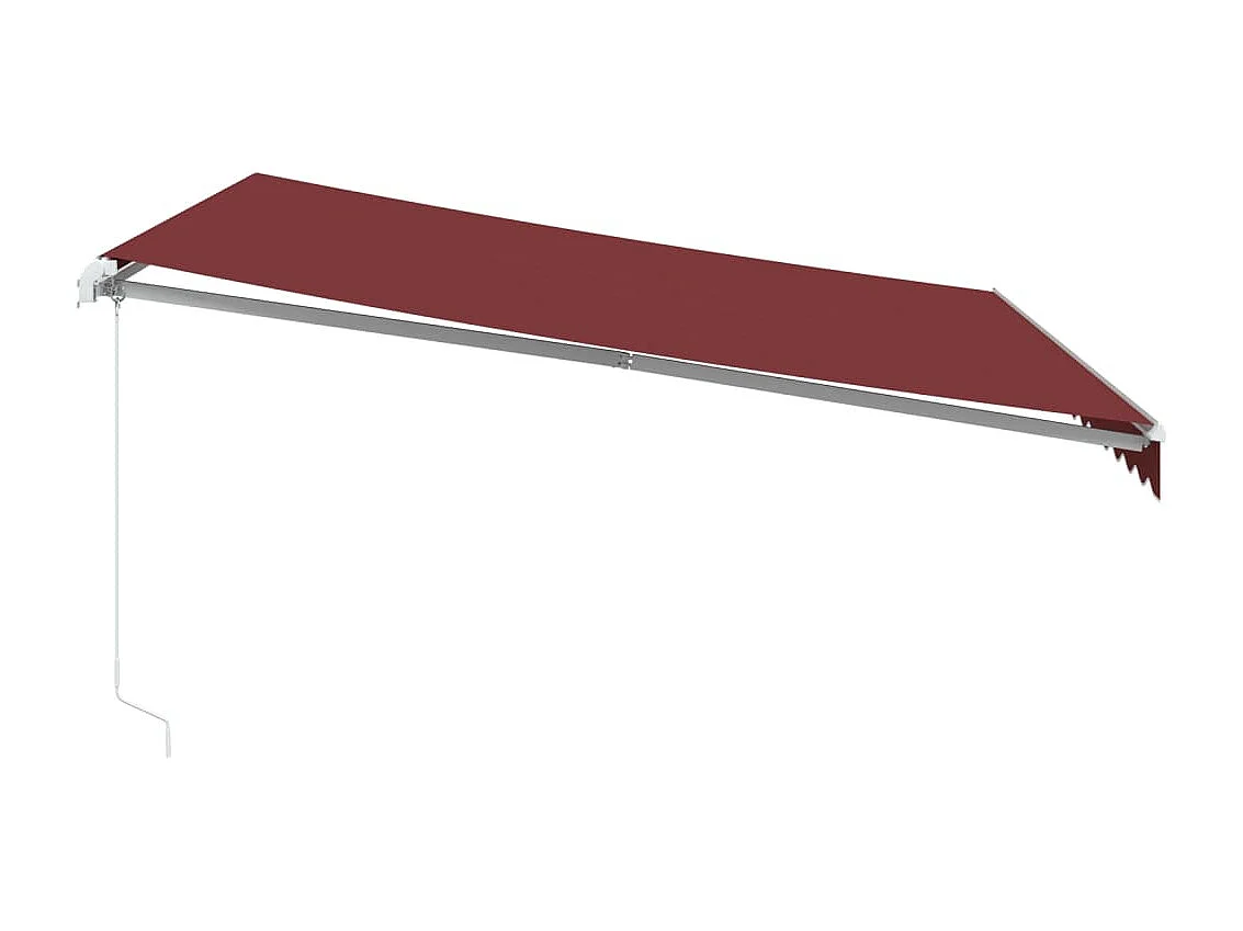 Toldo retráctil manual con luces LED burdeos 400x300 cm ES366022