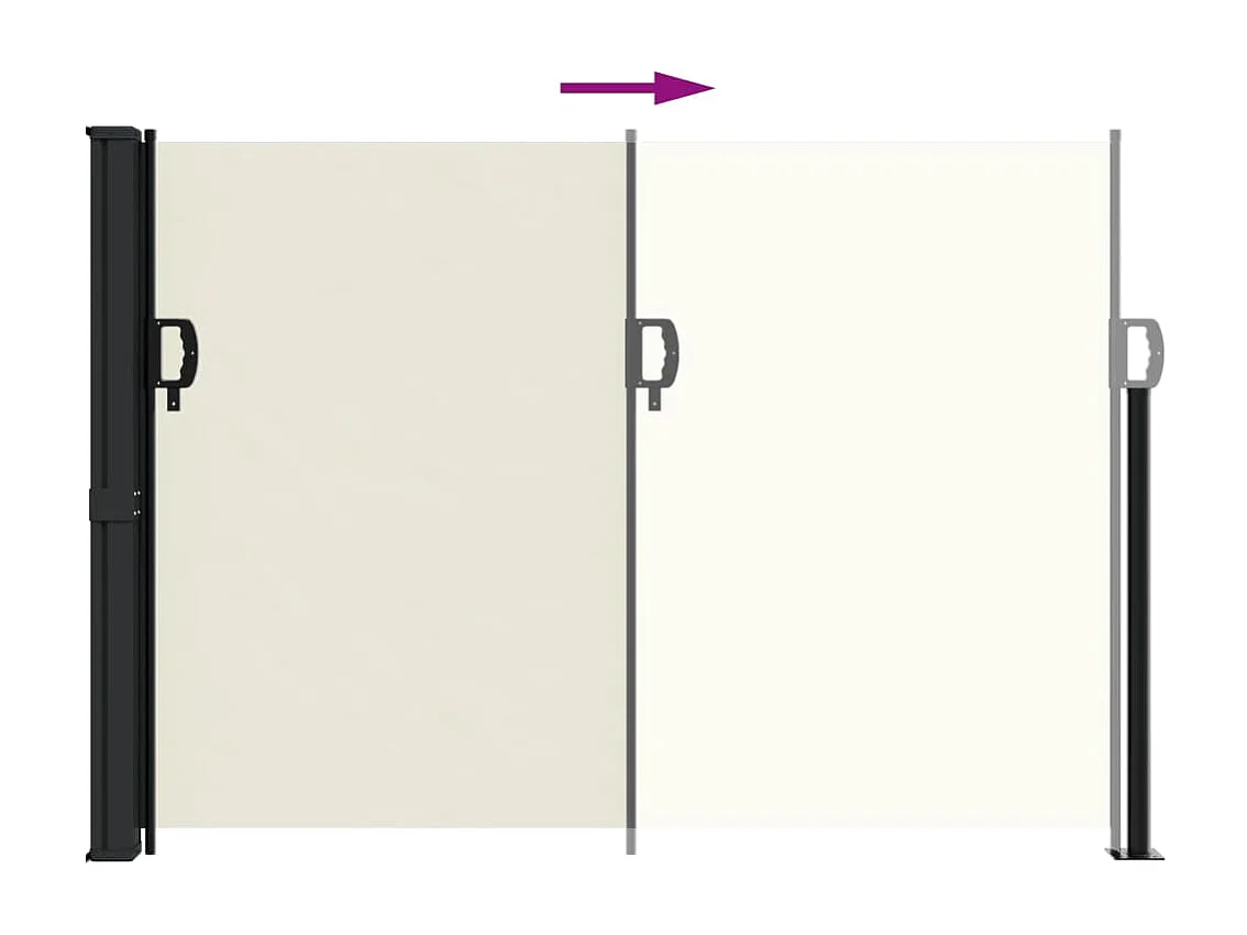 Auvent latéral rétractable crème 140x500 cm FR20774