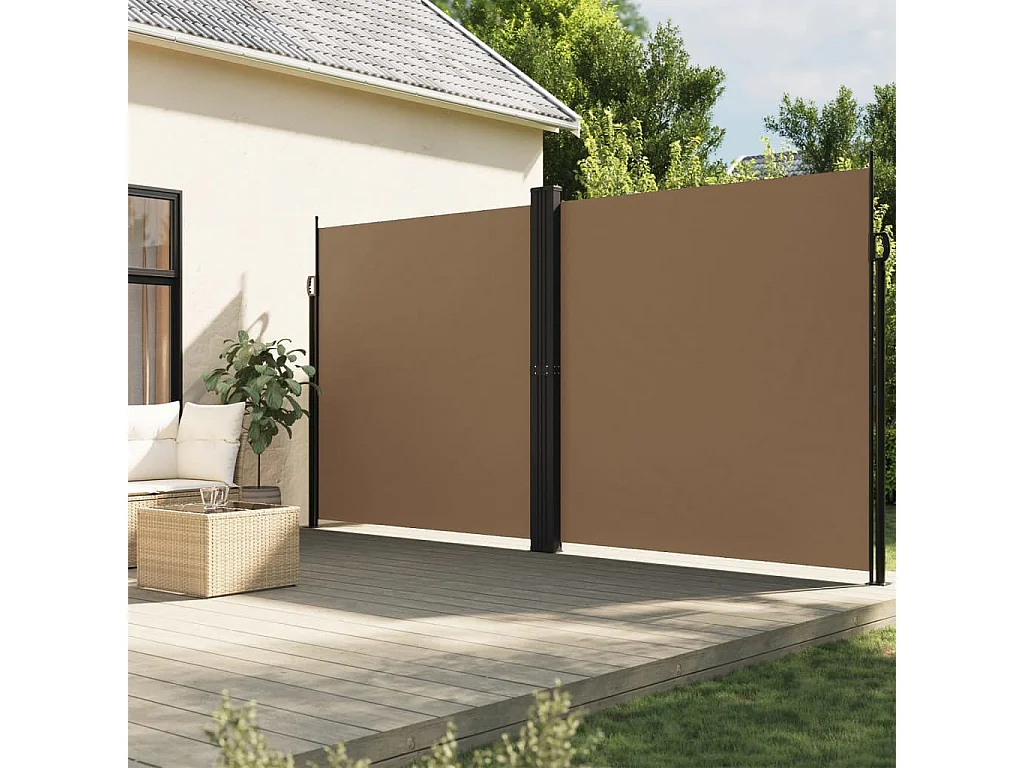 Toldo lateral retráctil gris taupe 200x1200 cm ES328993