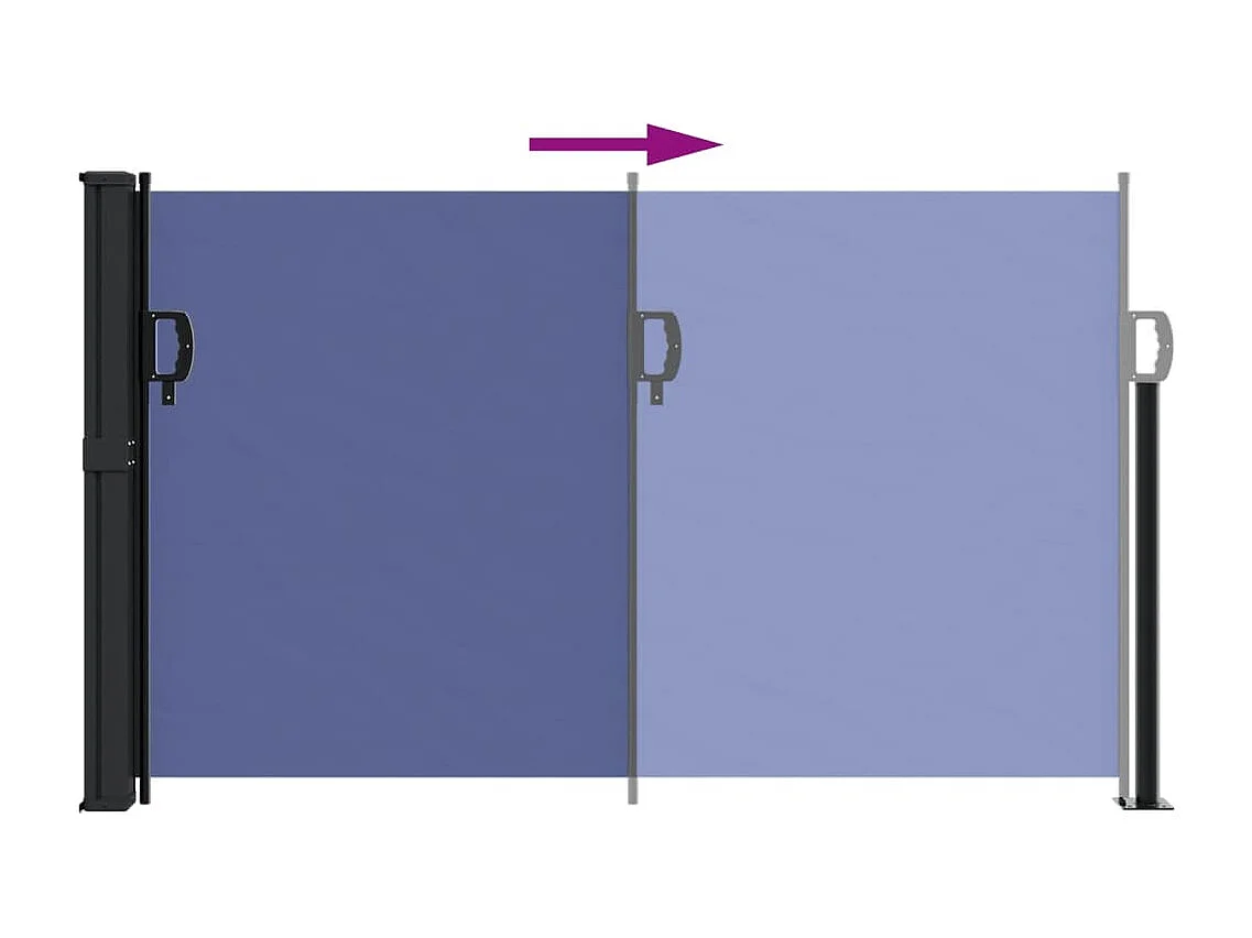 Auvent latéral rétractable bleu 120x600 cm FR88726