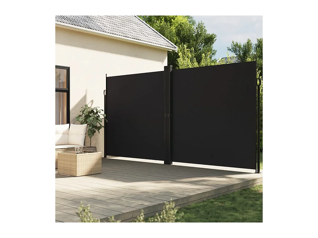 Auvent latéral rétractable Noir 200x1200 cm FR65908