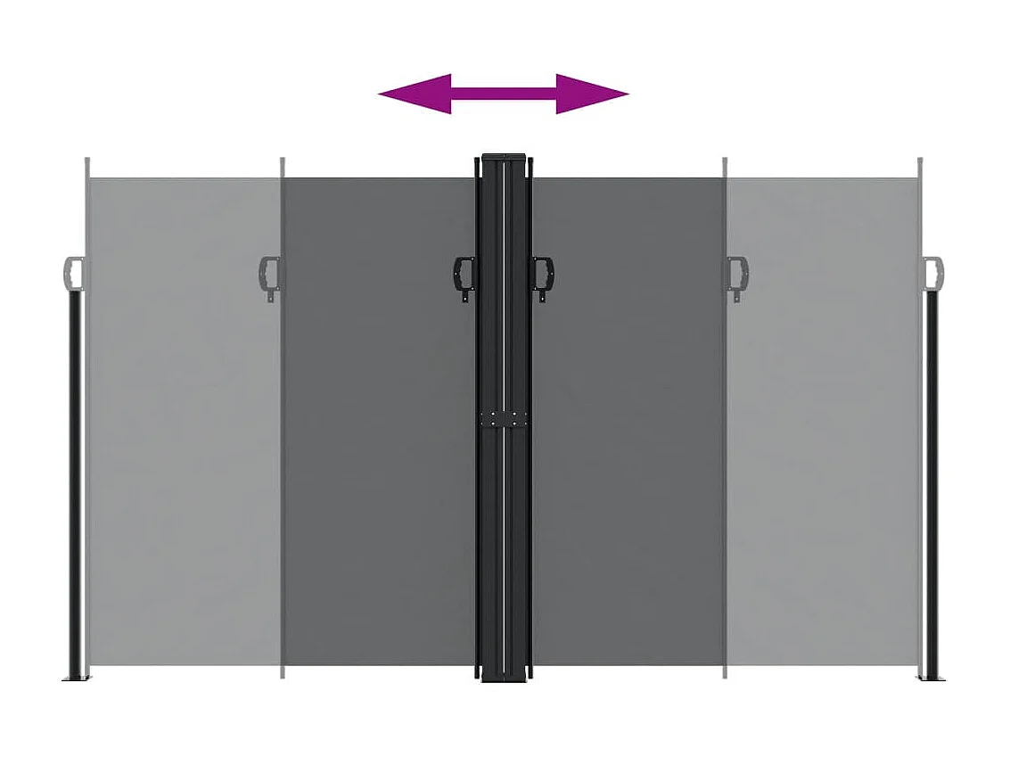 Tuinscherm uittrekbaar 200x1200 cm zwart BE735773