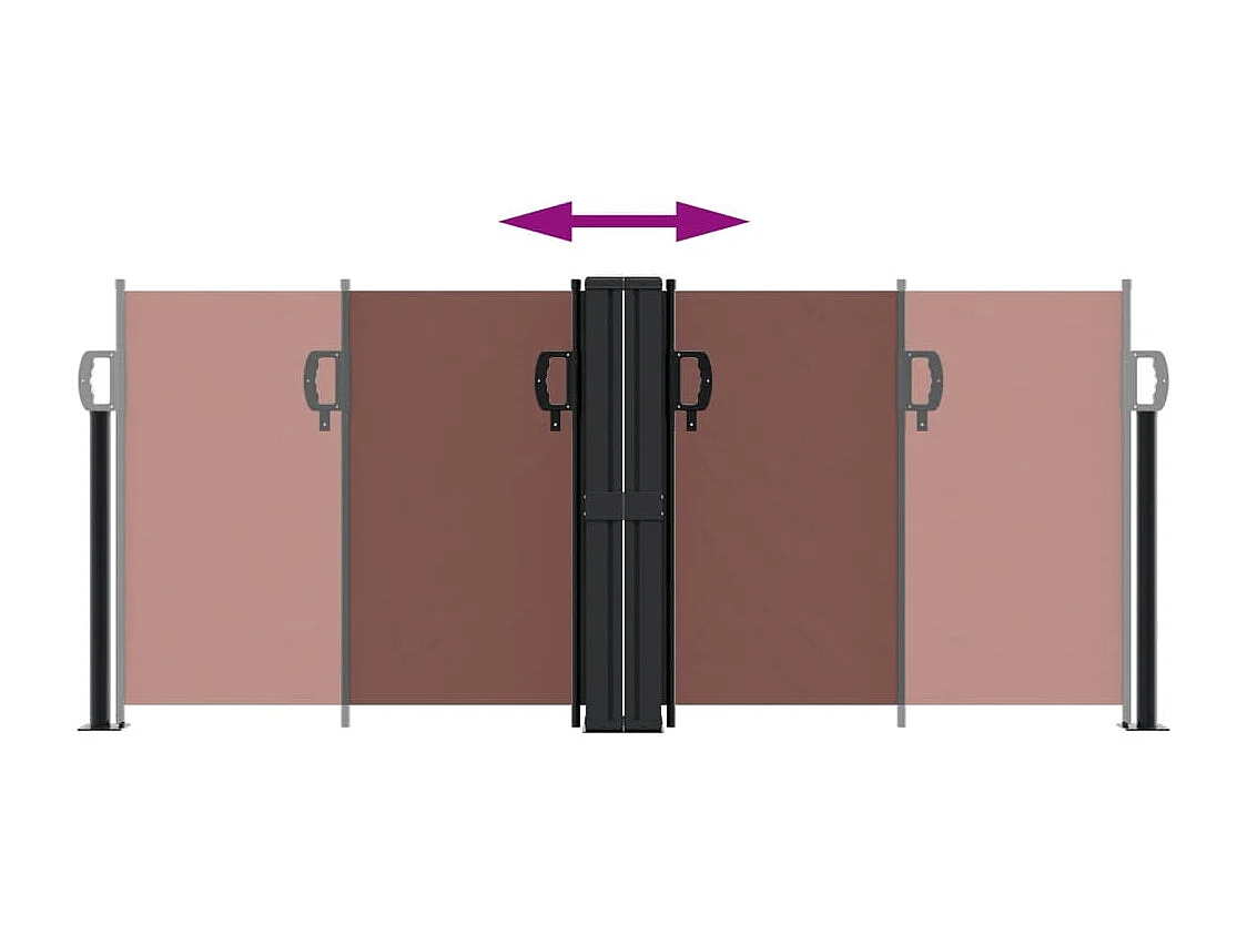 Auvent latéral rétractable marron 100x1000 cm FR89944