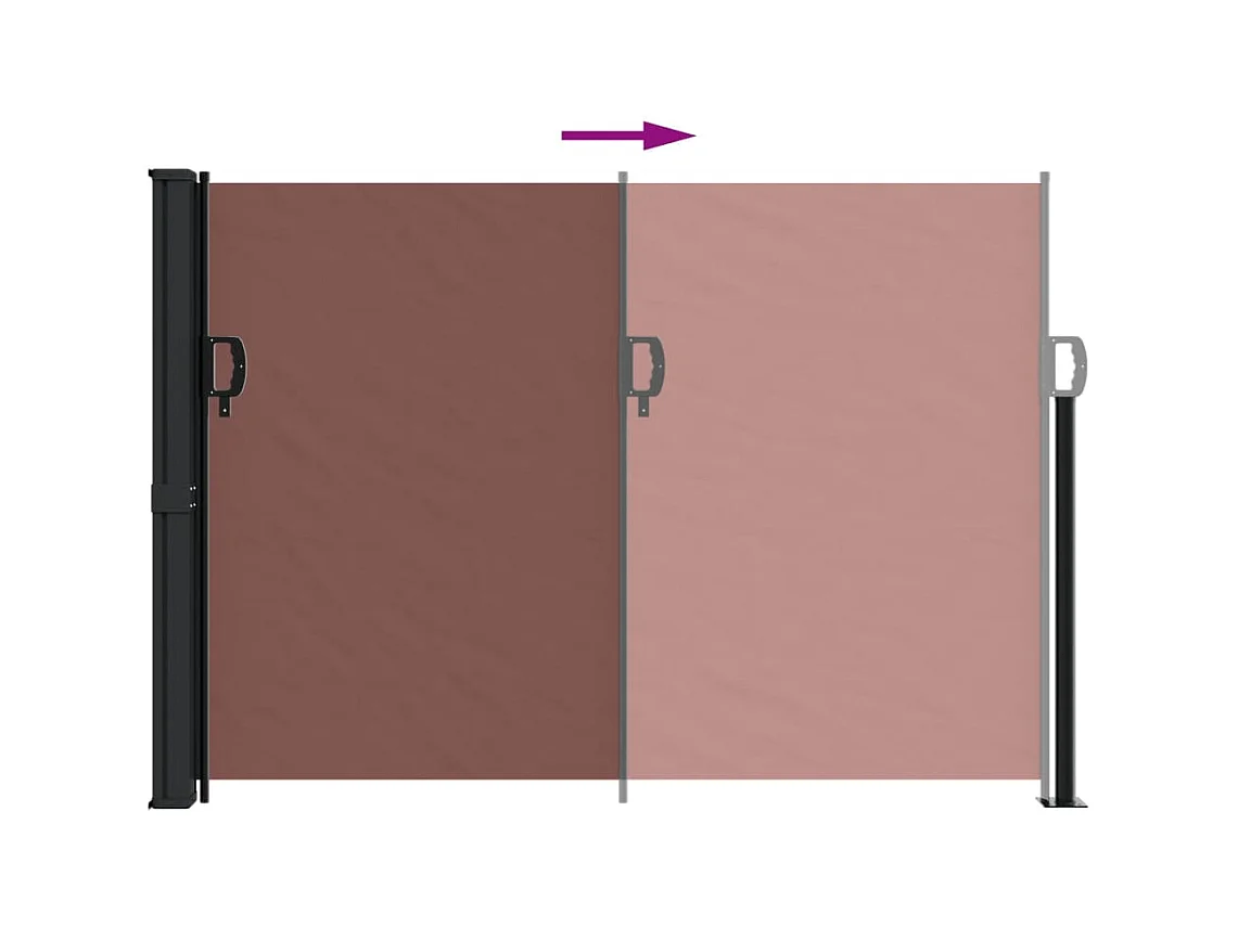 Windscherm uittrekbaar 140x300 cm bruin BE609053