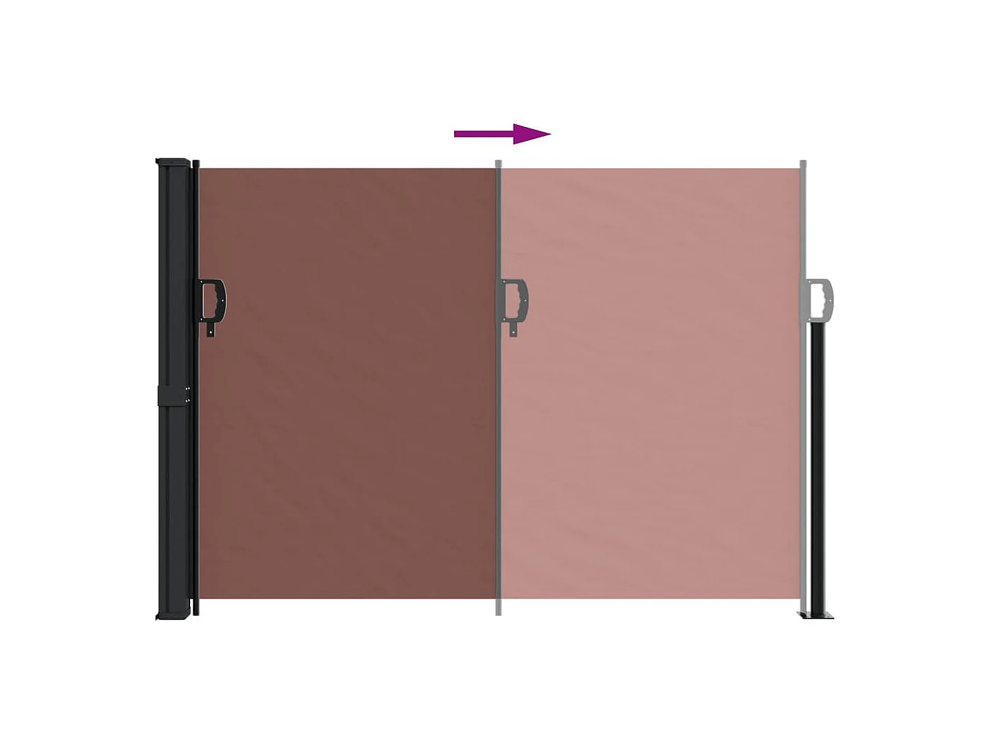 Auvent latéral rétractable marron 140x300 cm FR94773