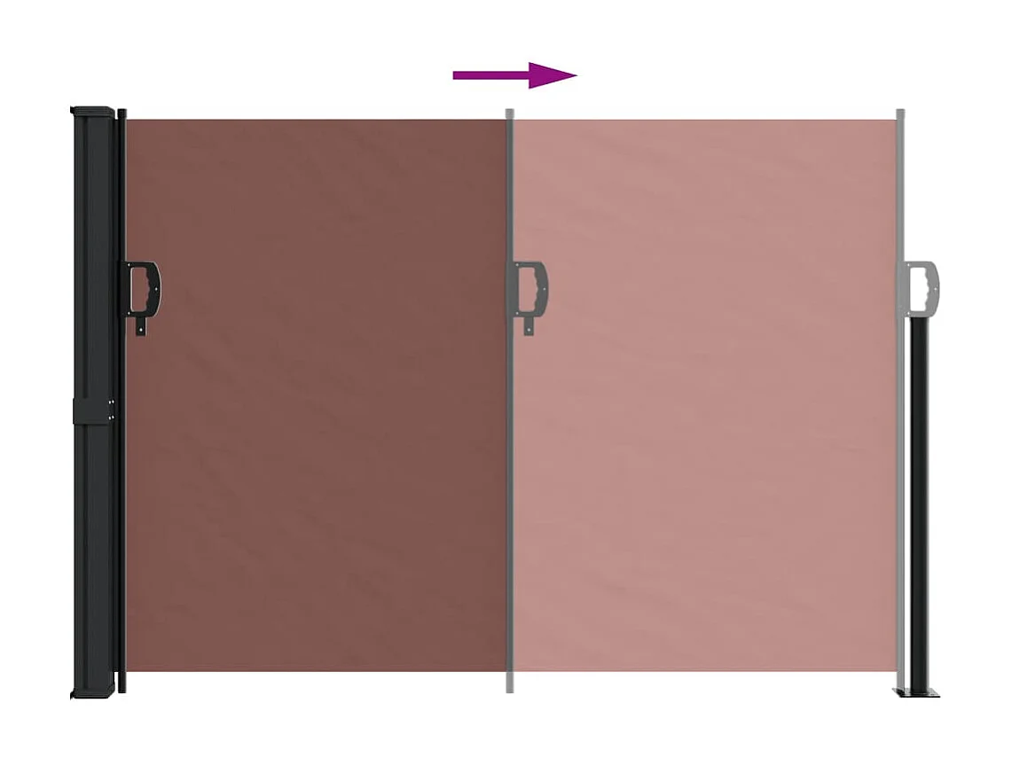 Auvent latéral rétractable marron 140x300 cm FR94773