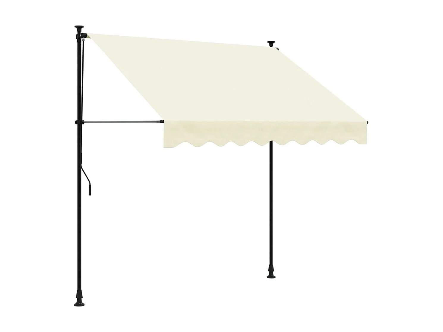 Luifel uittrekbaar 200x150 cm stof en staal crèmekleurig BE634479