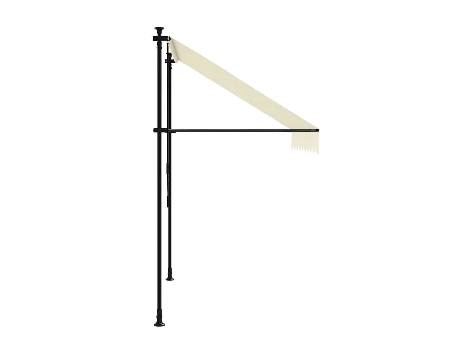 Luifel uittrekbaar 200x150 cm stof en staal crèmekleurig BE634479