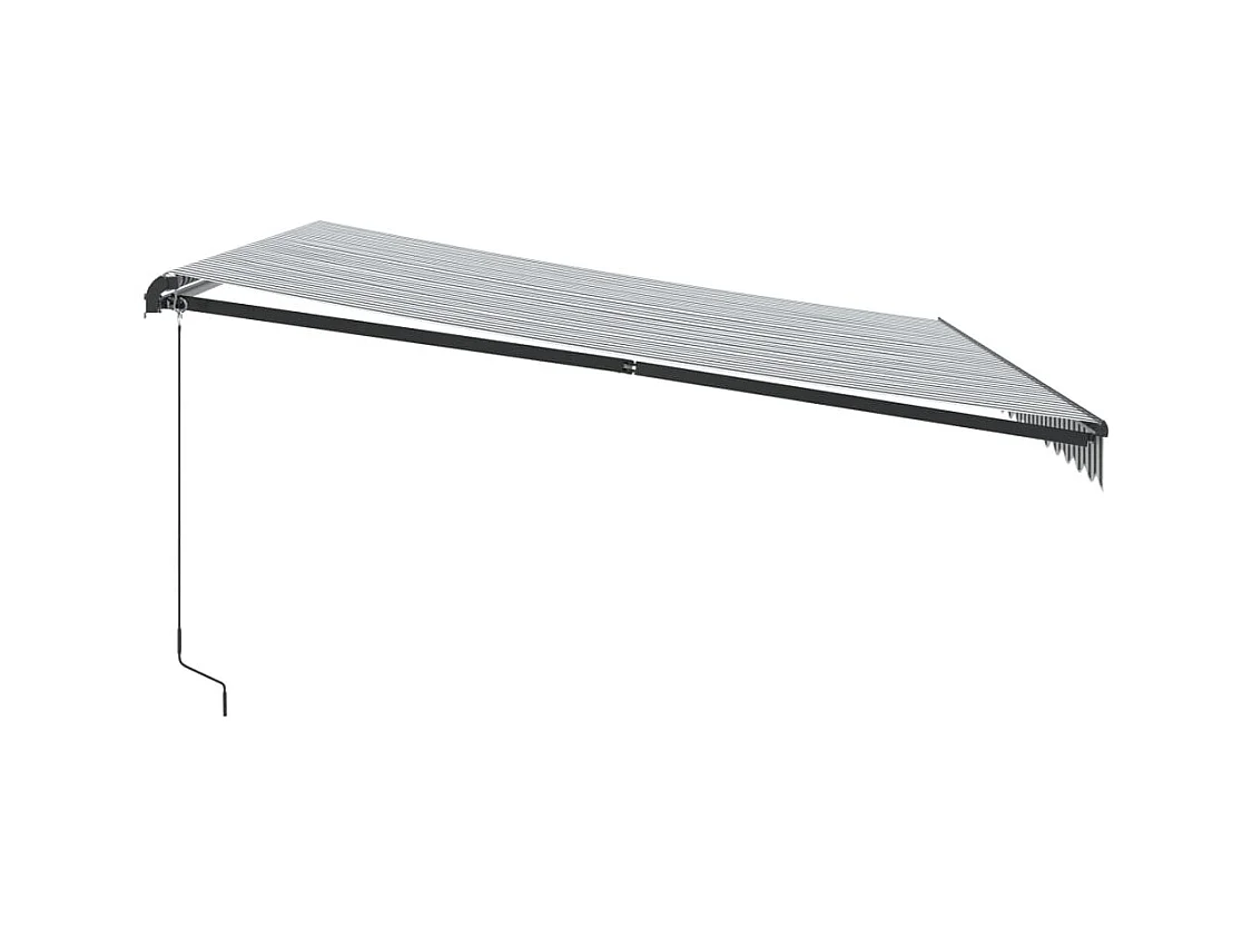 Luifel handmatig uittrekbaar en LED 450x300 cm antraciet en wit BE531555