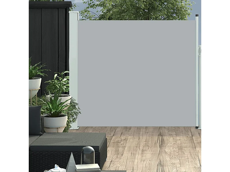 Toldo lateral retráctil de jardín gris 170x300 cm ES948340