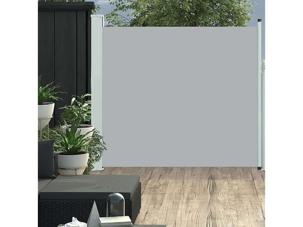 Toldo lateral retráctil de jardín gris 170x300 cm ES948340