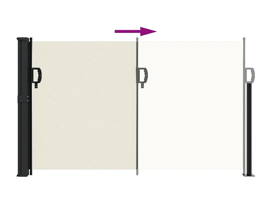 Auvent latéral rétractable crème 120x600 cm FR97864