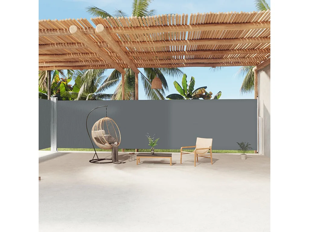 Toldo lateral retráctil antracita 200x1200 cm ES601976