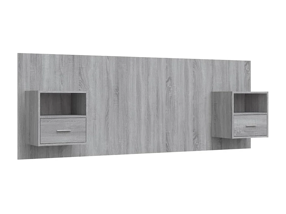 Cabeceira cama + armários madeira processada sonoma cinzento PT983200