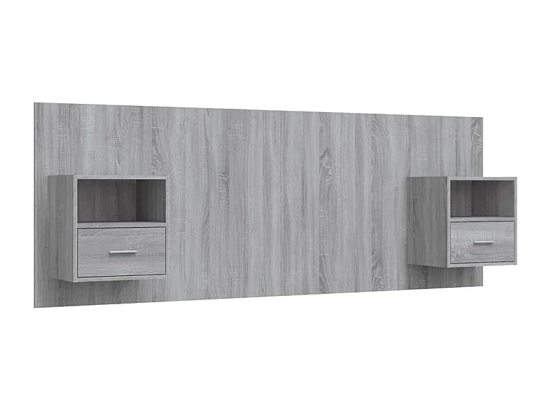 Hoofdbord met kastjes bewerkt hout grijs sonoma eikenkleurig BE398155
