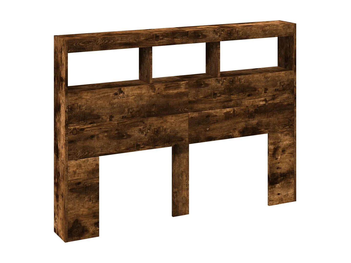 Armoire tête de lit avec LED chêne fumé 140x17x102 cm FR55994