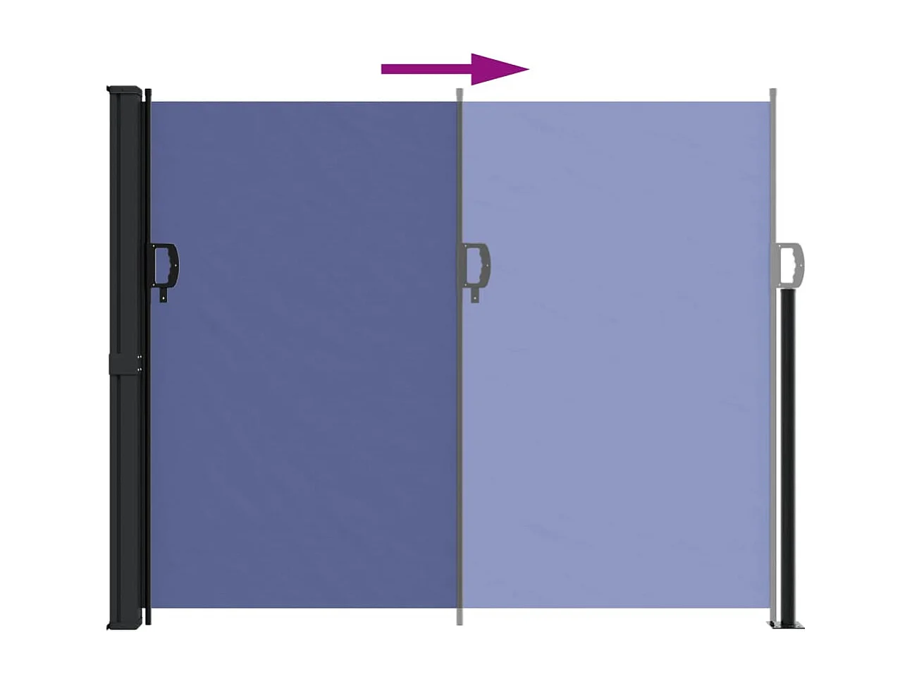 Auvent latéral rétractable bleu 160x500 cm FR91652