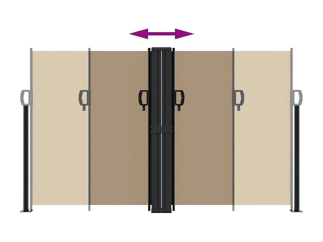 Toldo lateral retráctil gris taupe 140x1000 cm ES863891