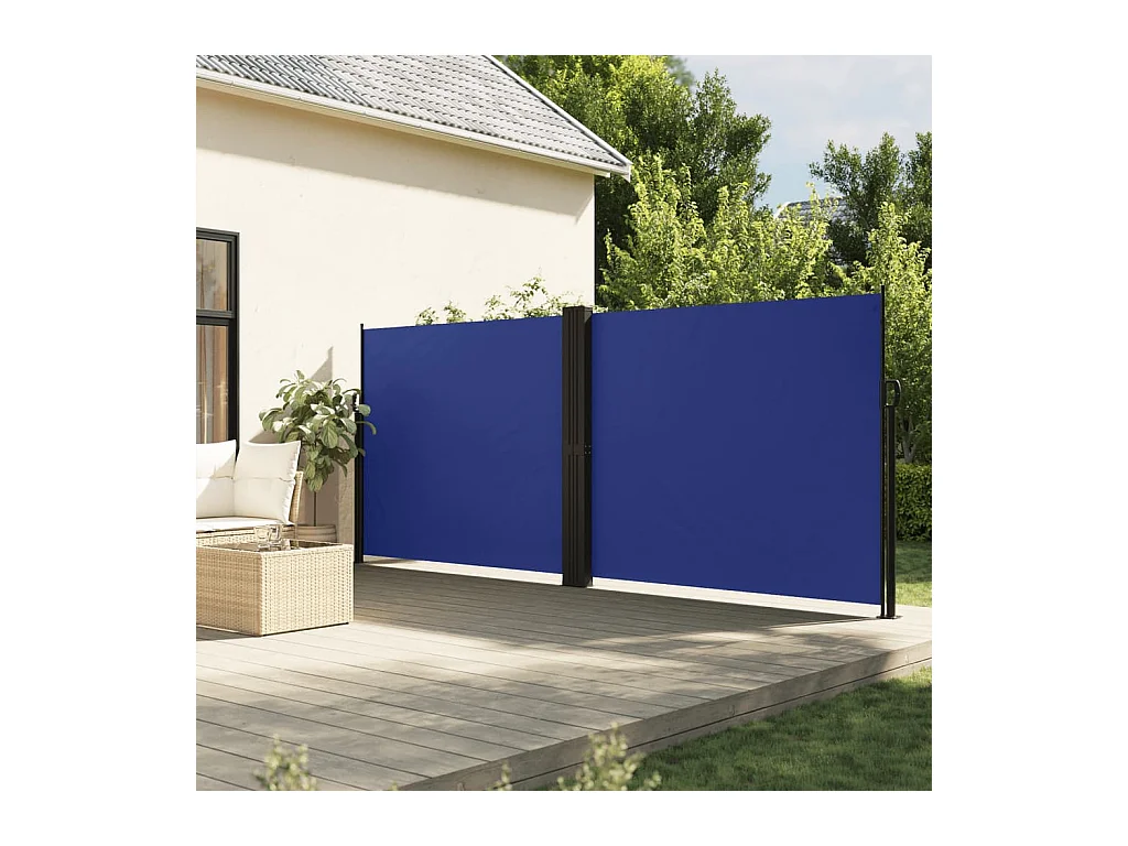 Auvent latéral rétractable bleu 160x600 cm FR40379