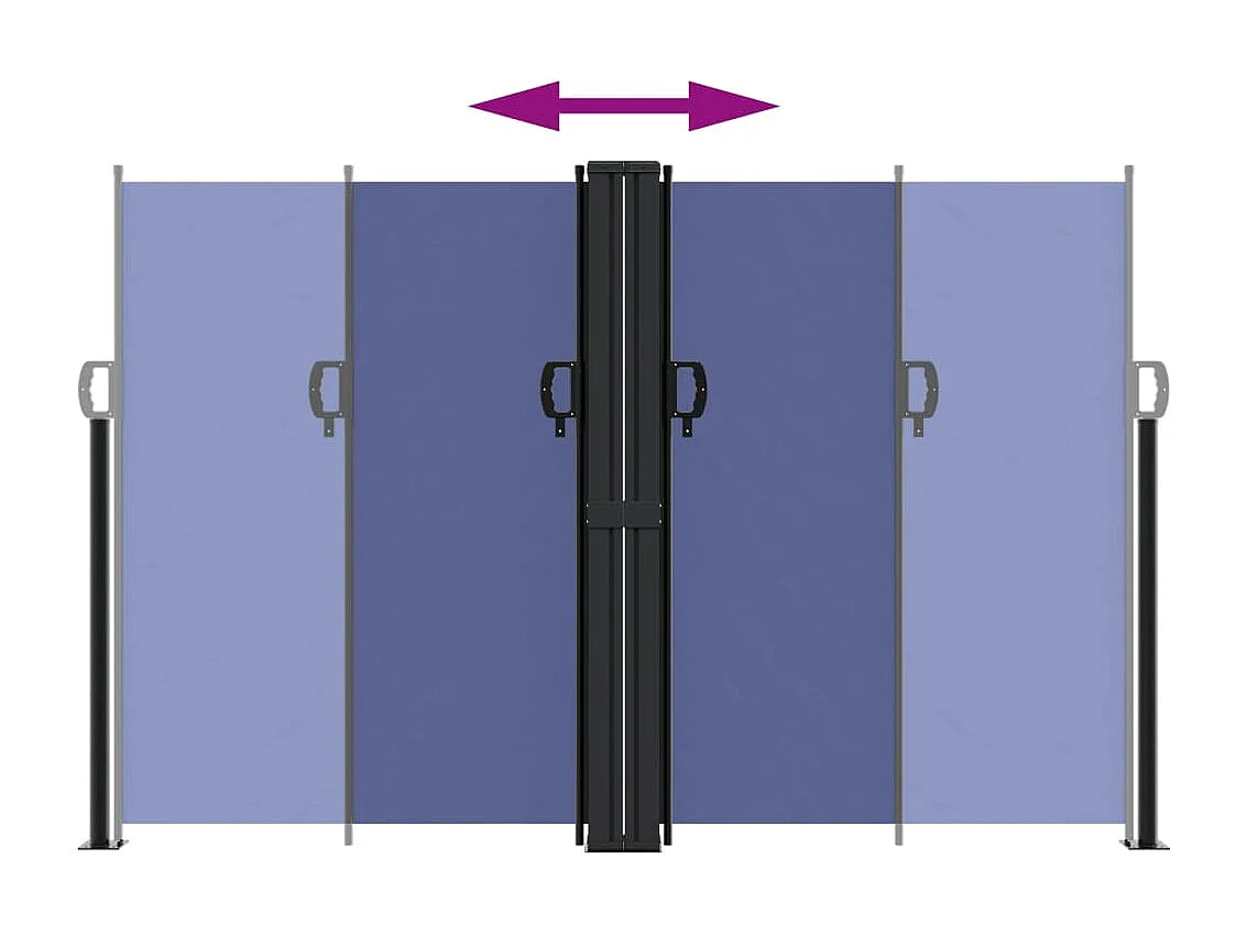 Toldo lateral retráctil azul 160x600 cm ES766482