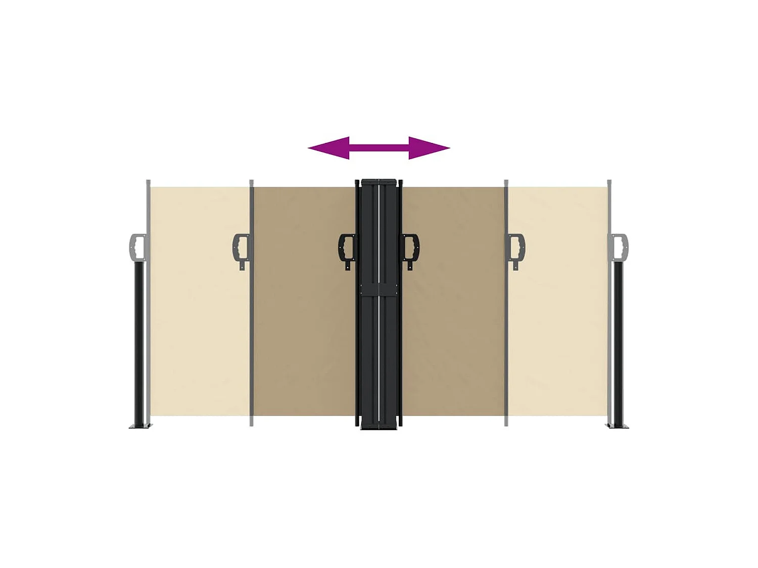 Auvent latéral rétractable beige 120x1000 cm FR75298