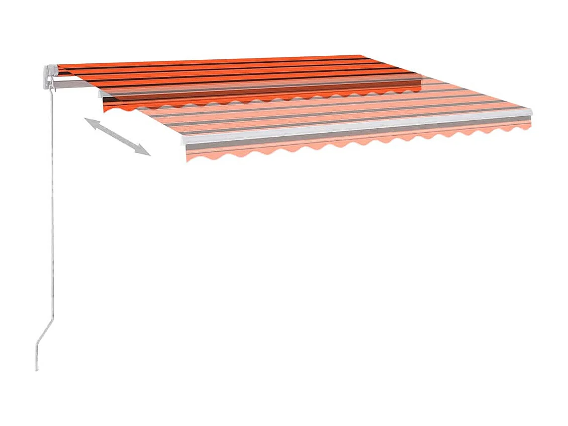 Auvent manuel rétractable avec LED 300x250 cm Orange et marron FR38309