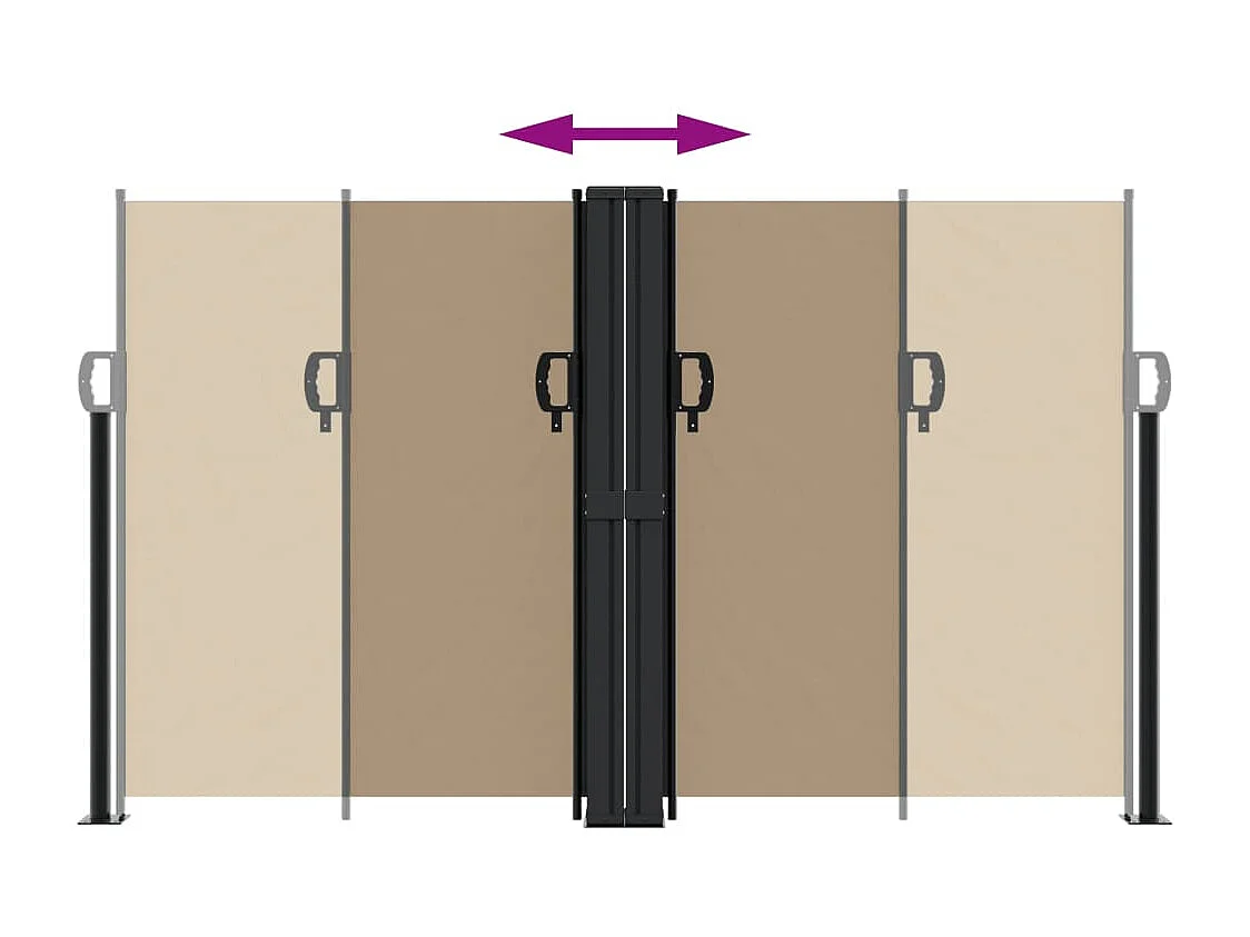 Toldo lateral retráctil gris taupe 140x1200 cm ES354558